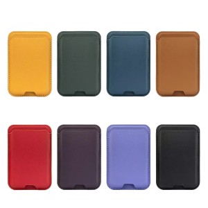 Custom Mini Thin Cell Phone Credit Card Holder Adhesive Pu Leather Mobile Phone Wallet case Card Holder Wallet for Men Women